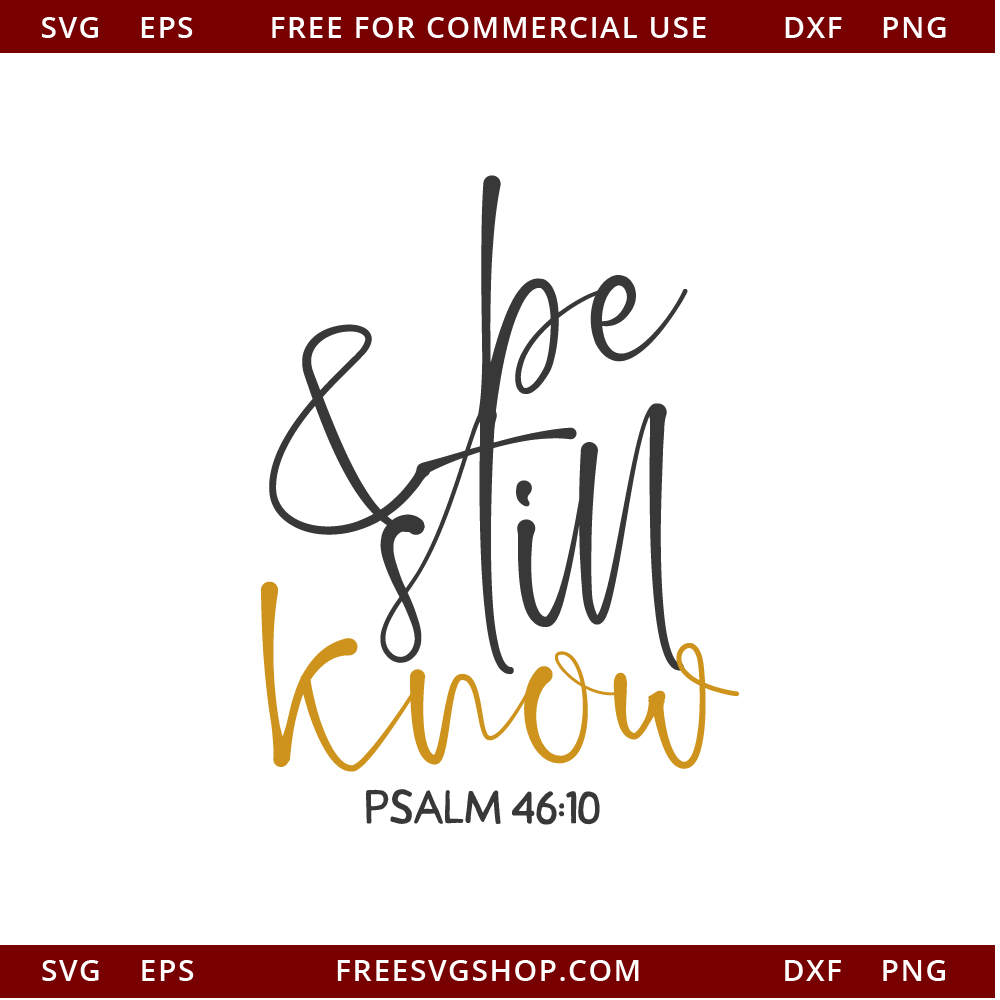 Be Still And Know free SVG cut file