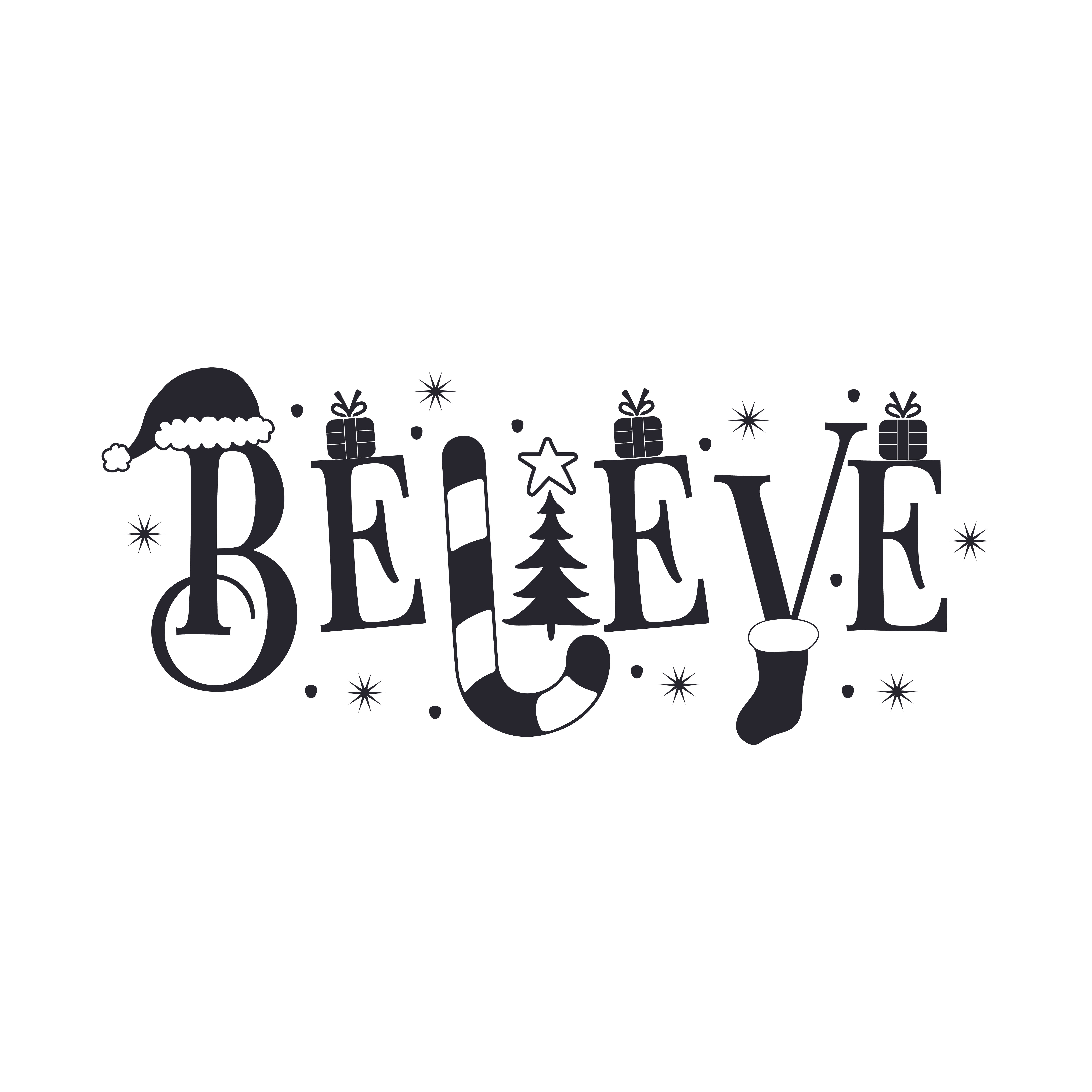 Believe Black free SVG cut file