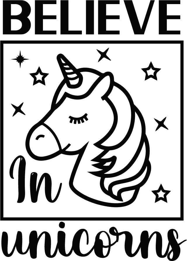 Believe In Unicorns free SVG cut file
