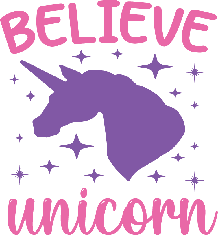 Believe Unicorn free SVG cut file