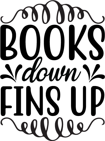 Books Down Fins Up free SVG cut file