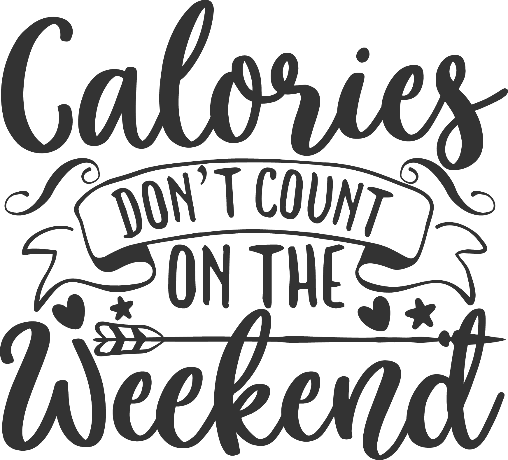 Calories Don T Count ON The Weekend free SVG cut file preview