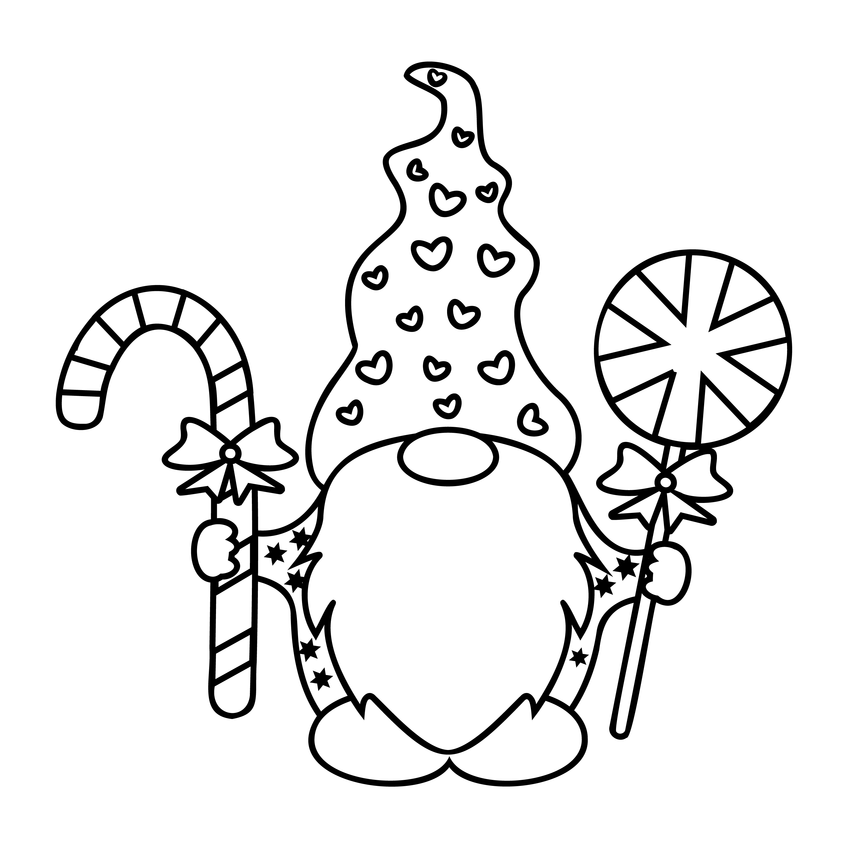Christmas Gnome Black free SVG cut file