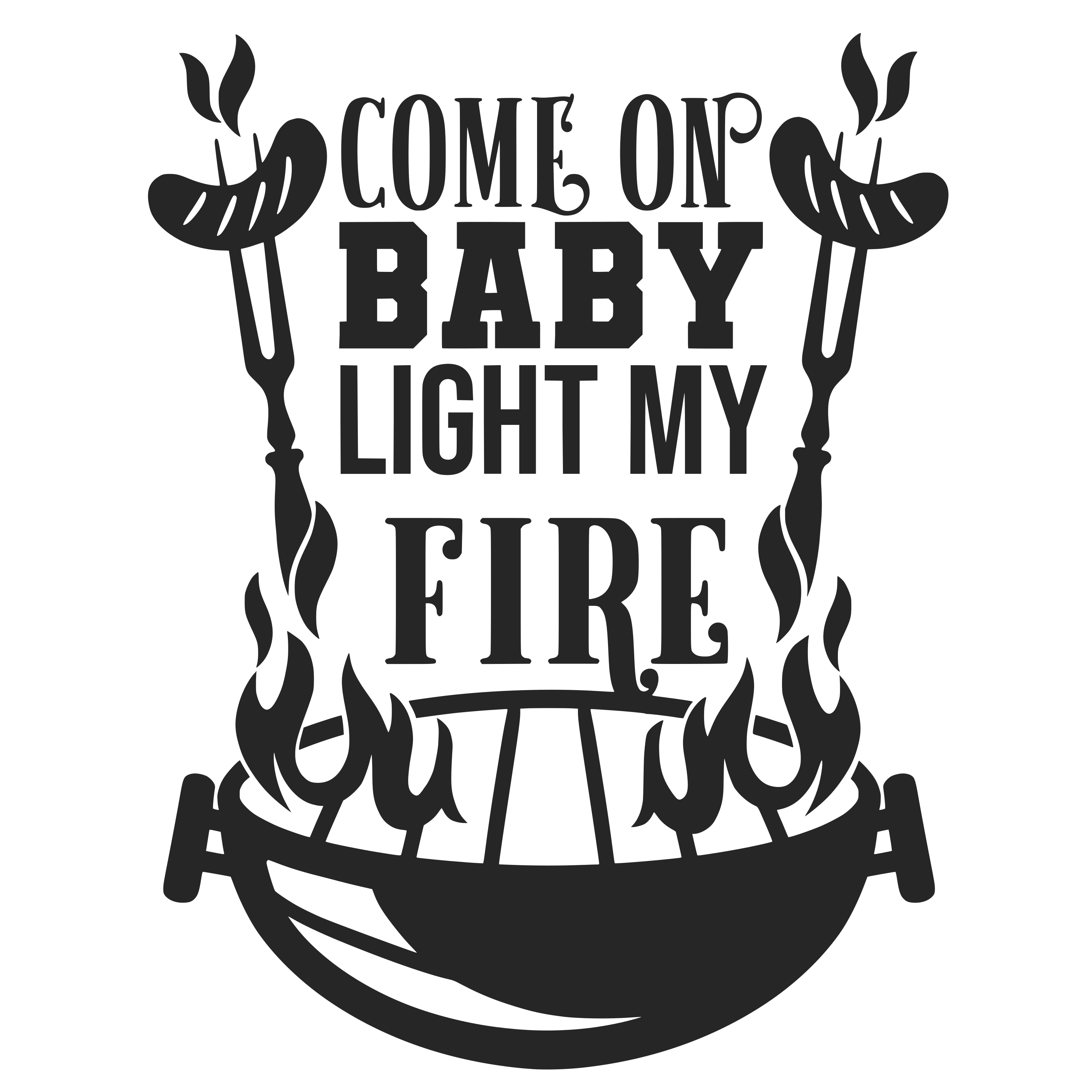 Come On Baby Light My Fire free SVG cut file