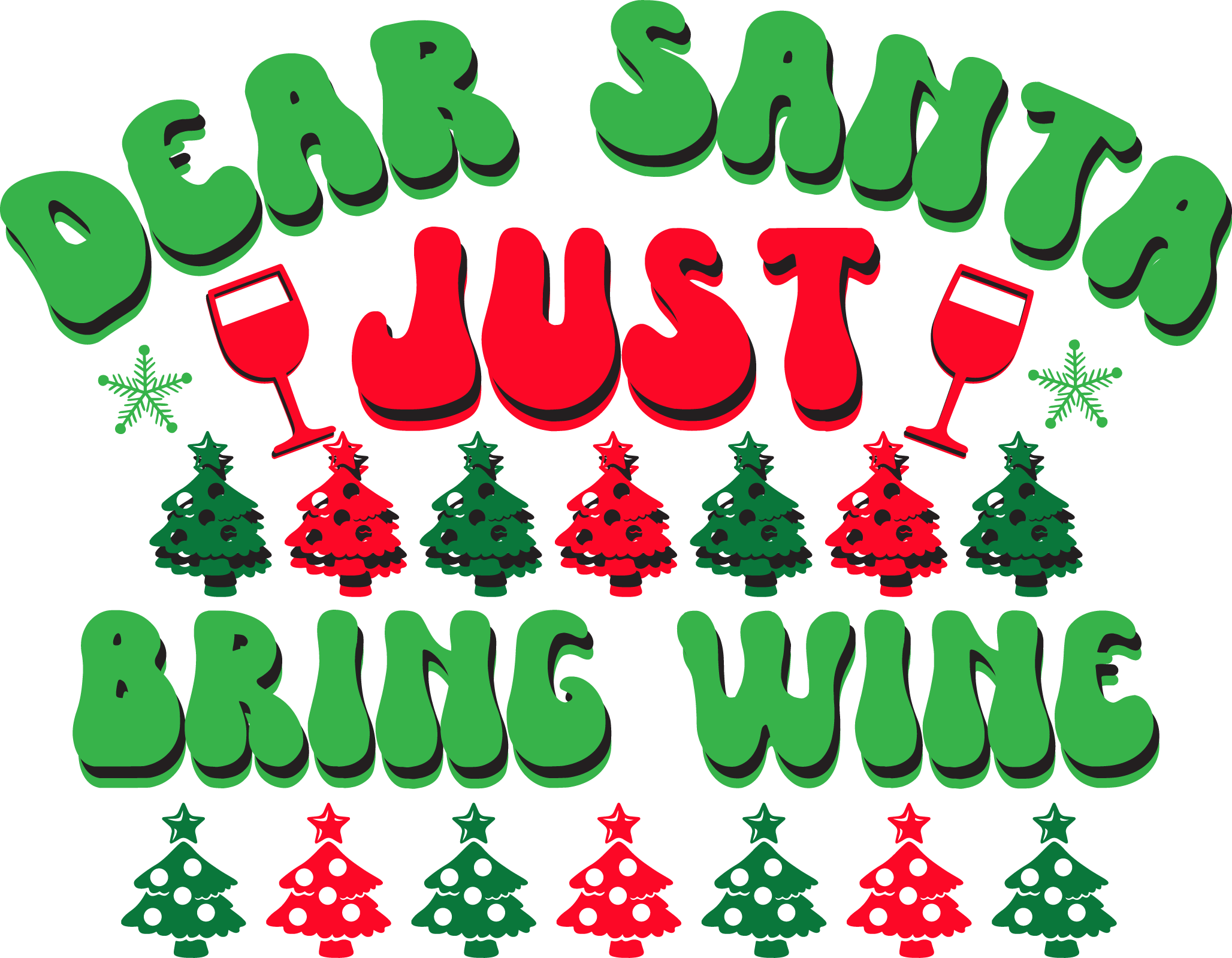 Dear Santa Just Bring Wine free SVG cut file
