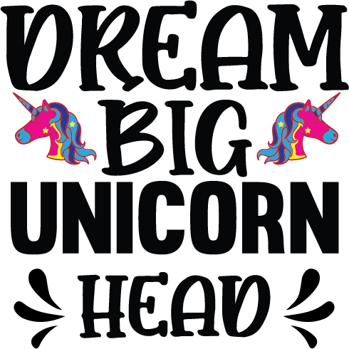 Dream Big Unicorn Head free SVG cut file