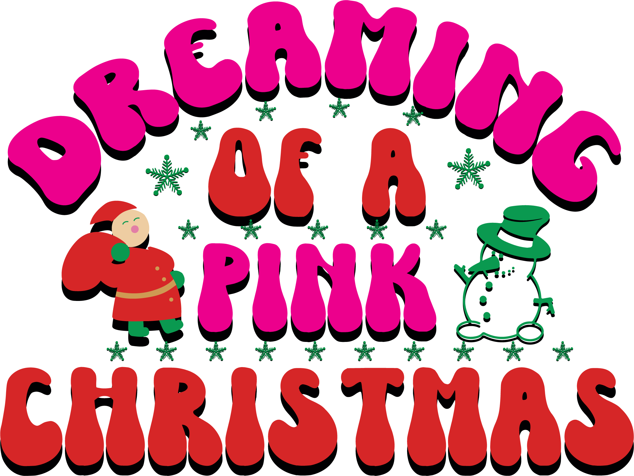 Dreaming of a Pink Christmas free SVG cut file