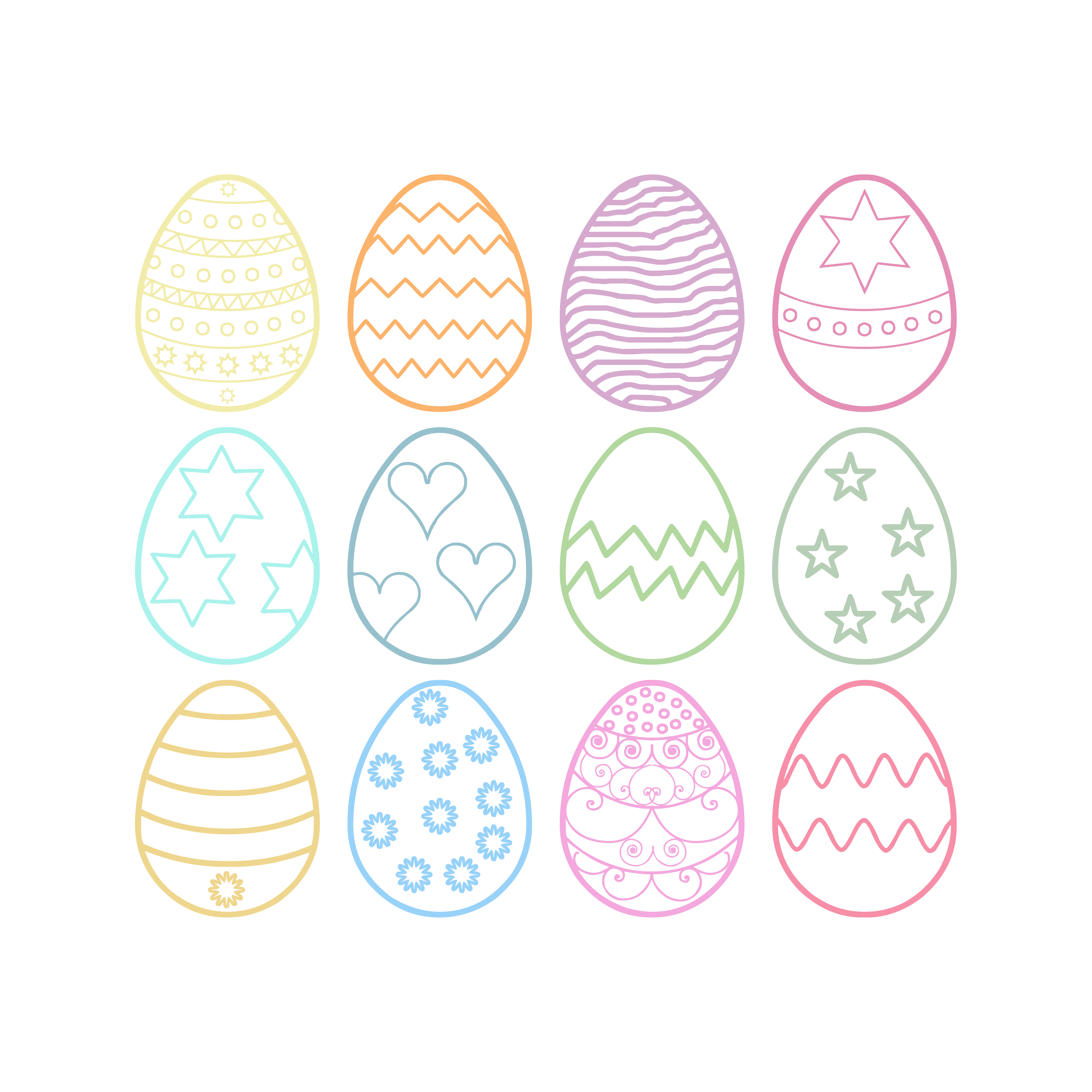 Easter Egg Set 2 free SVG cut file