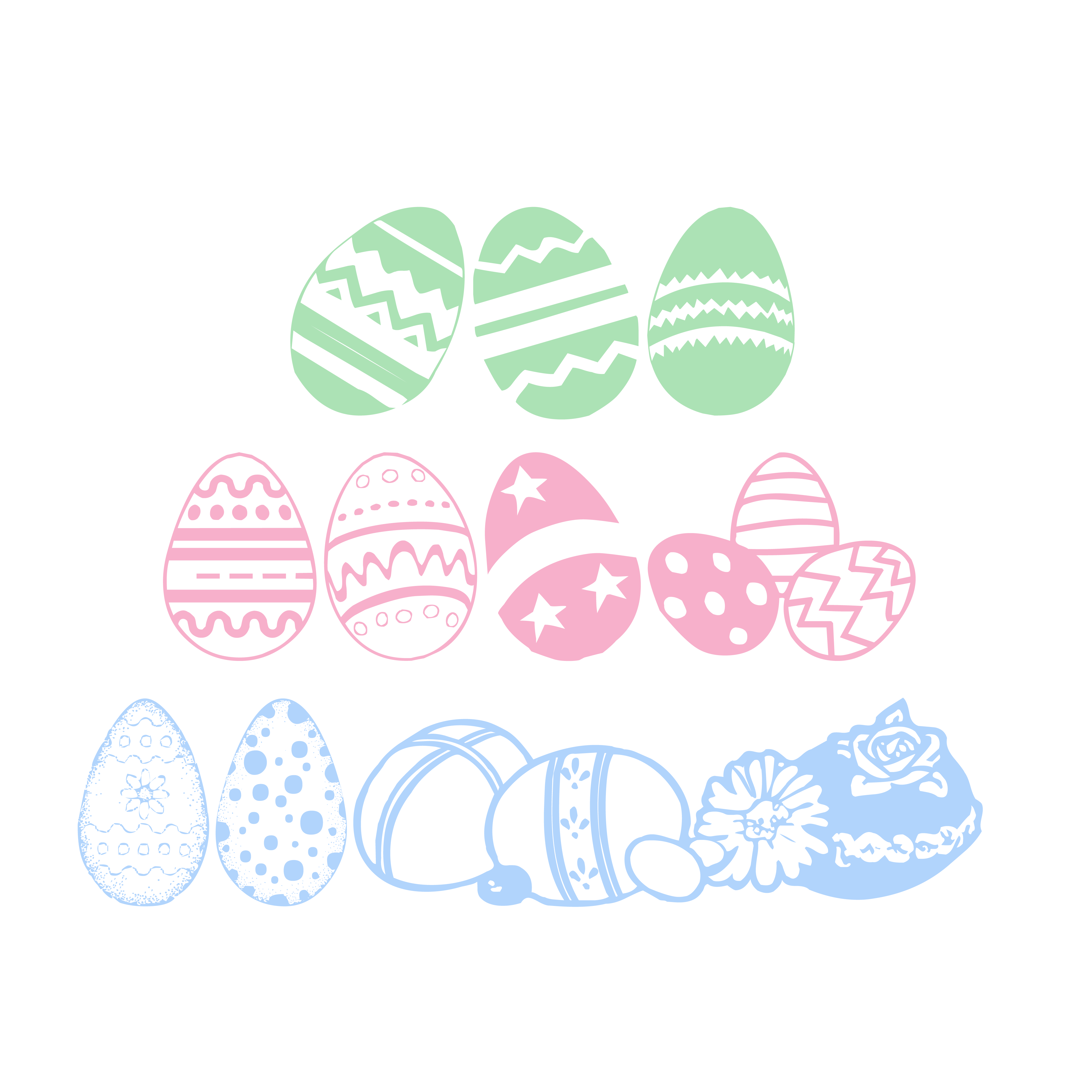 Easter Egg Set free SVG cut file