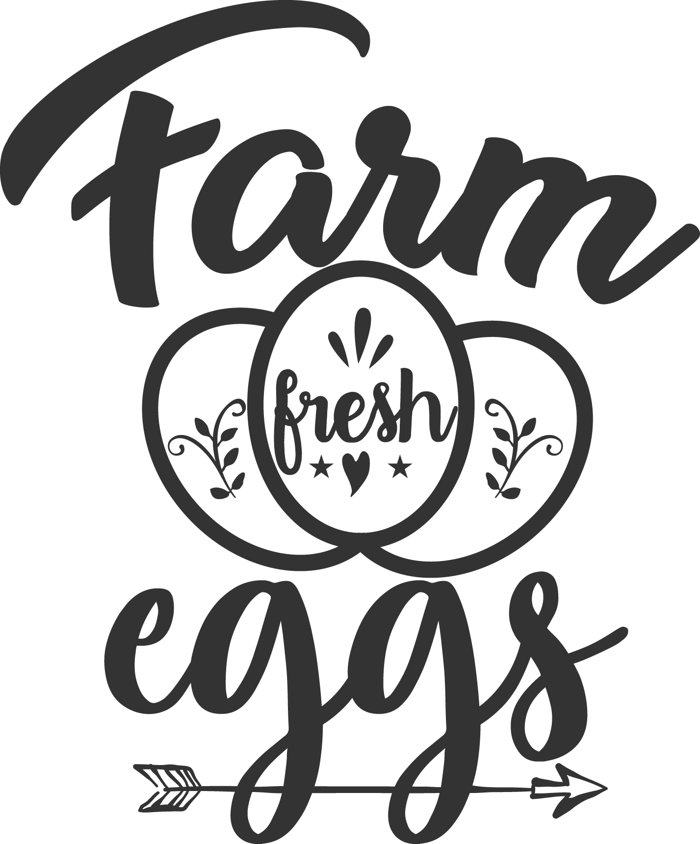 Farm Fresh Eggs free SVG cut file preview