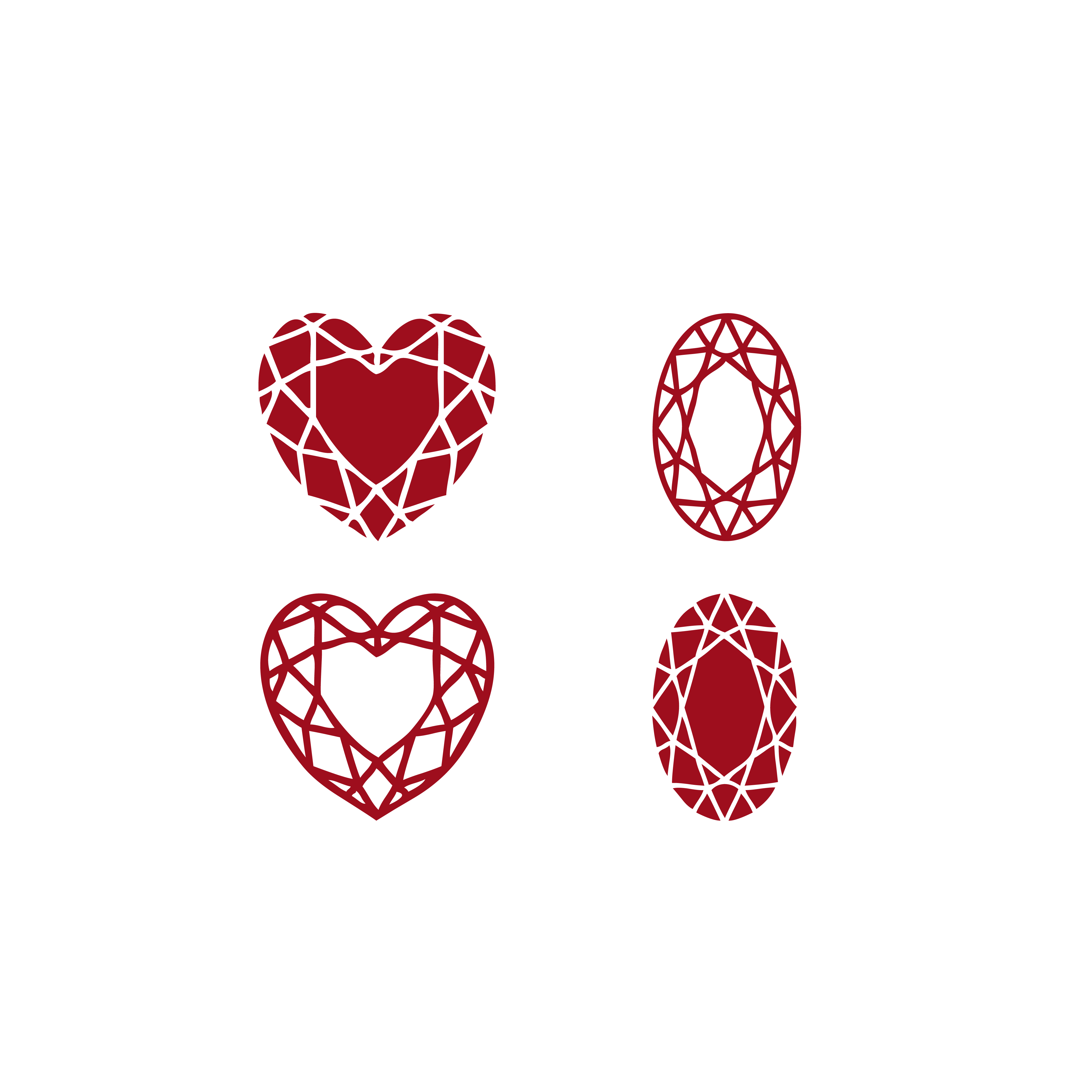 Heart Mandalas free SVG cut file