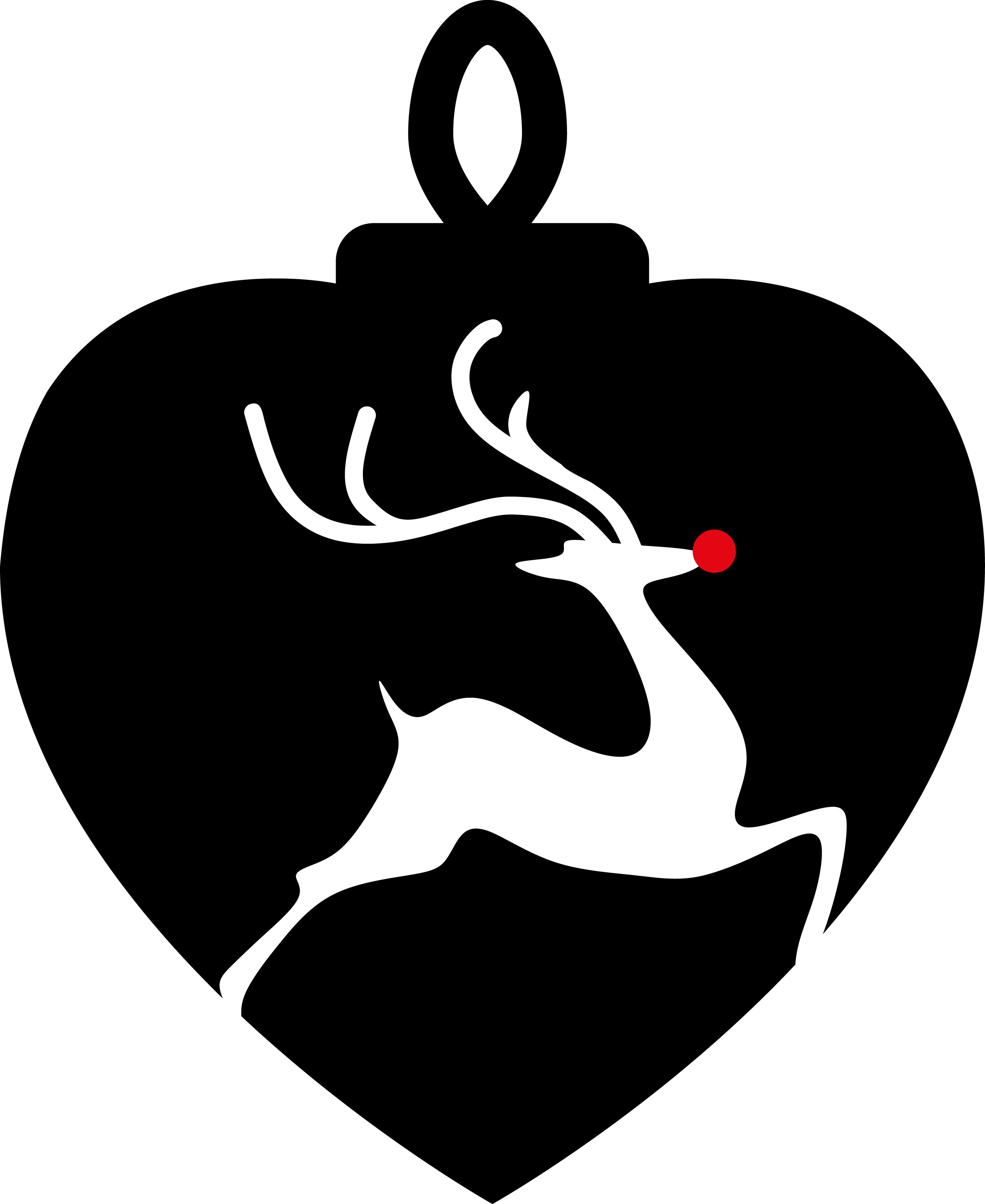 Heart Reindeer Bauble free SVG cut file