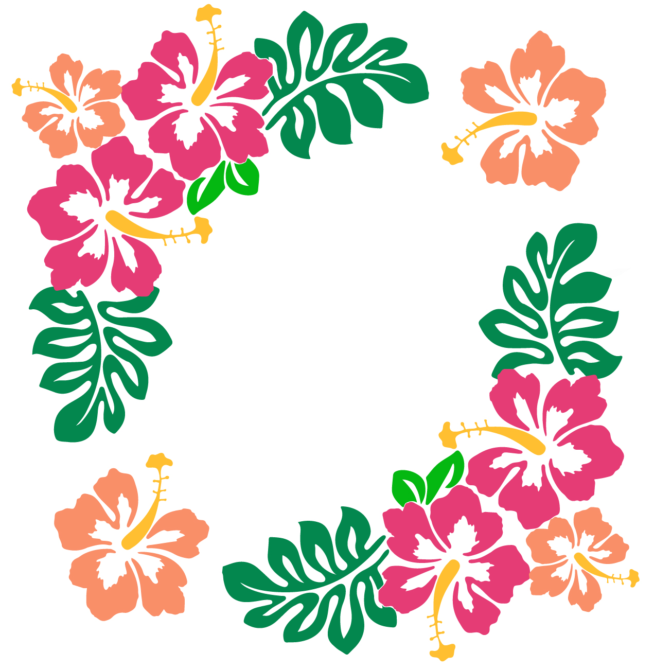 Hibiscus Border free SVG cut file