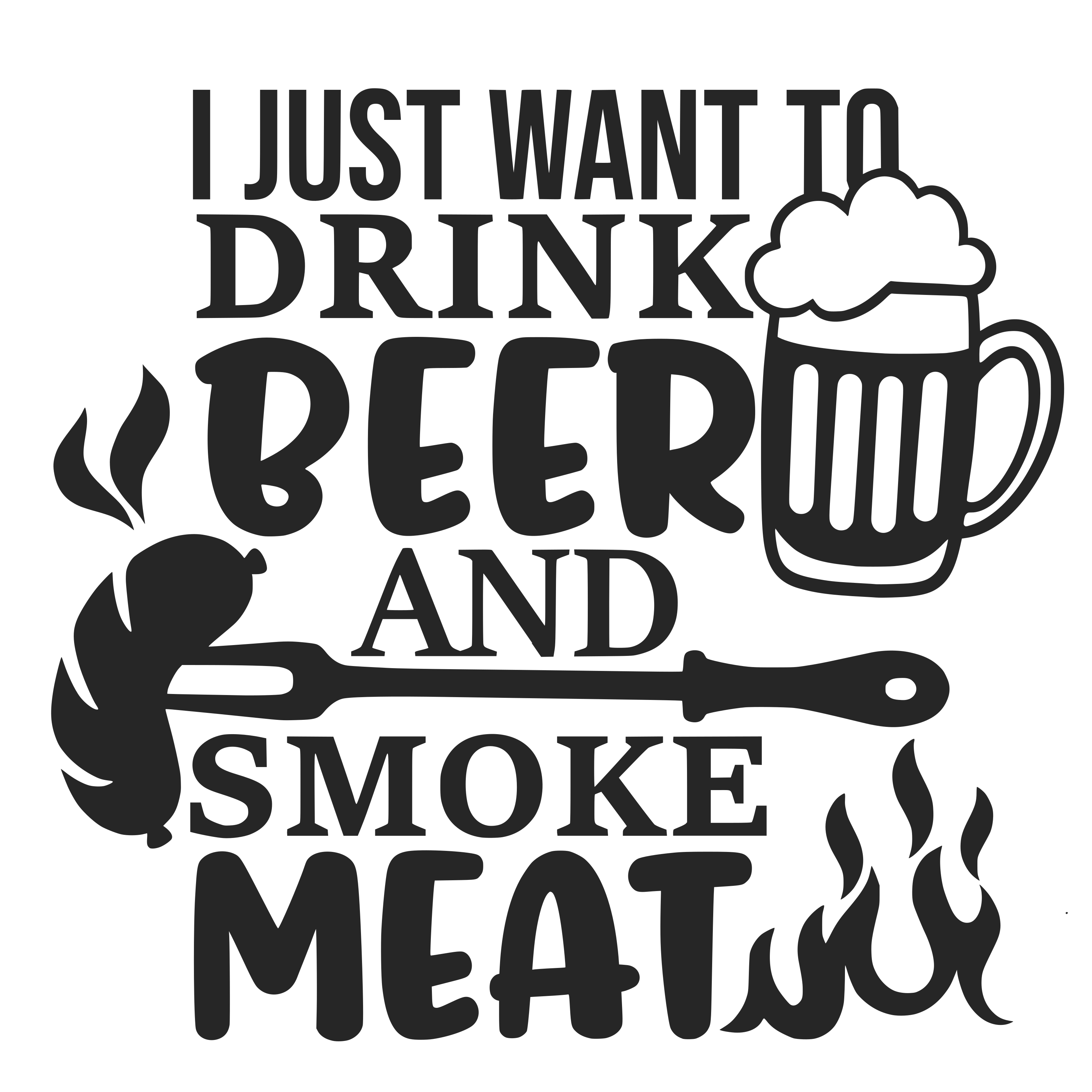 I Just Want To Drink Beer And Smoke Meat free SVG cut file