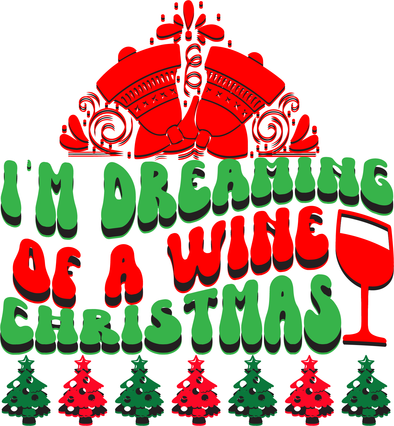 I’m Dreaming of a Wine Christmas free SVG cut file