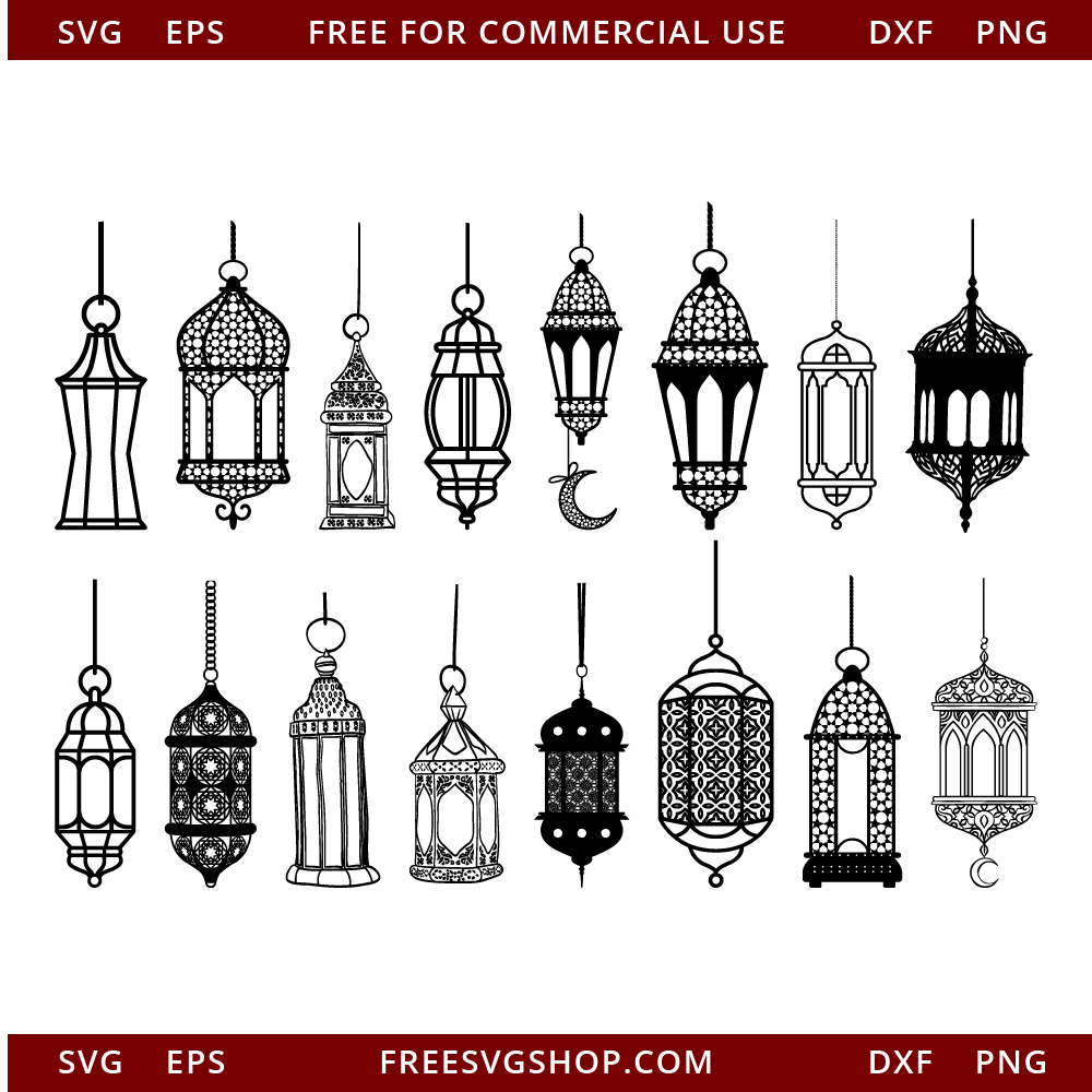 Lanterns free SVG cut file