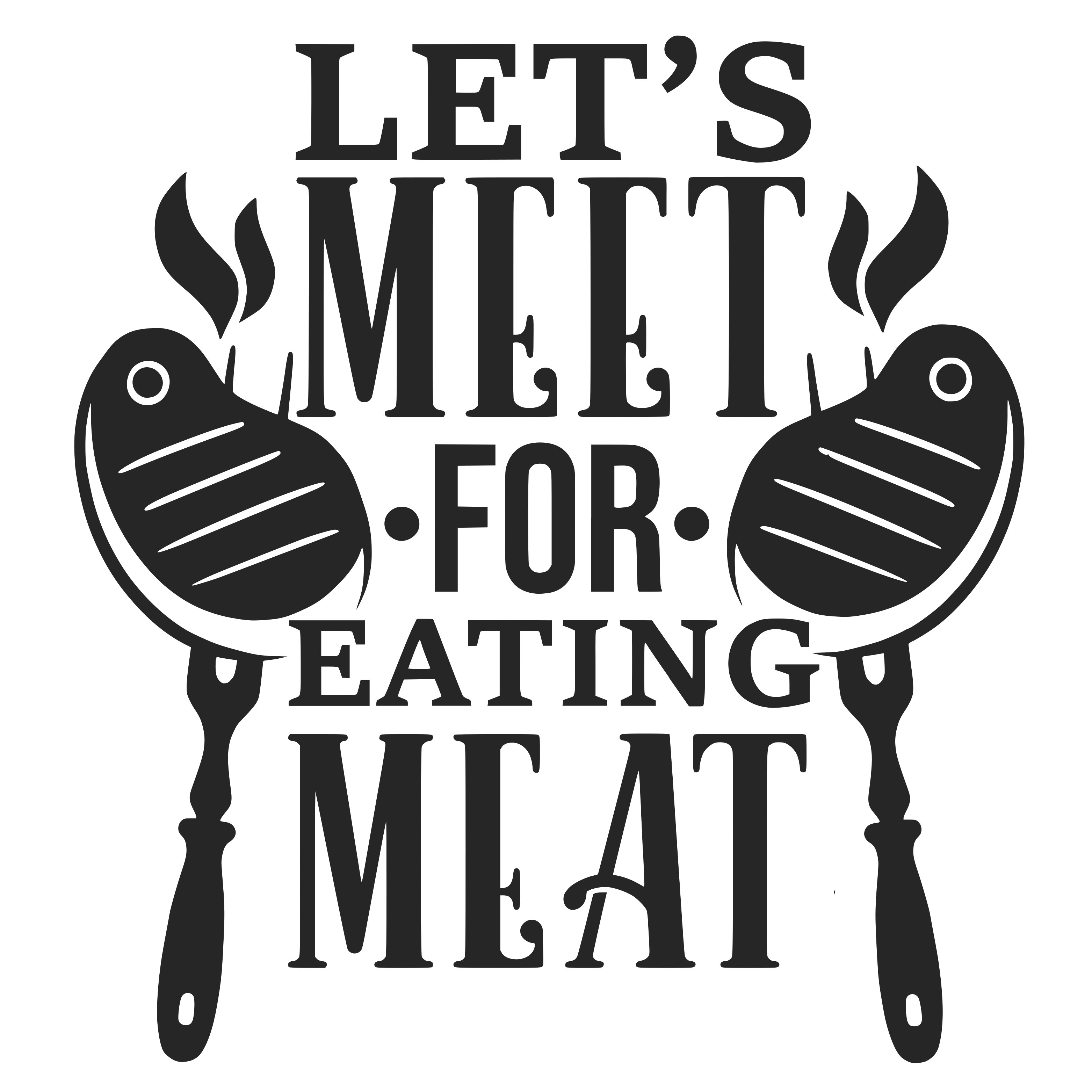 Lets Meet For Eating Meat free SVG cut file