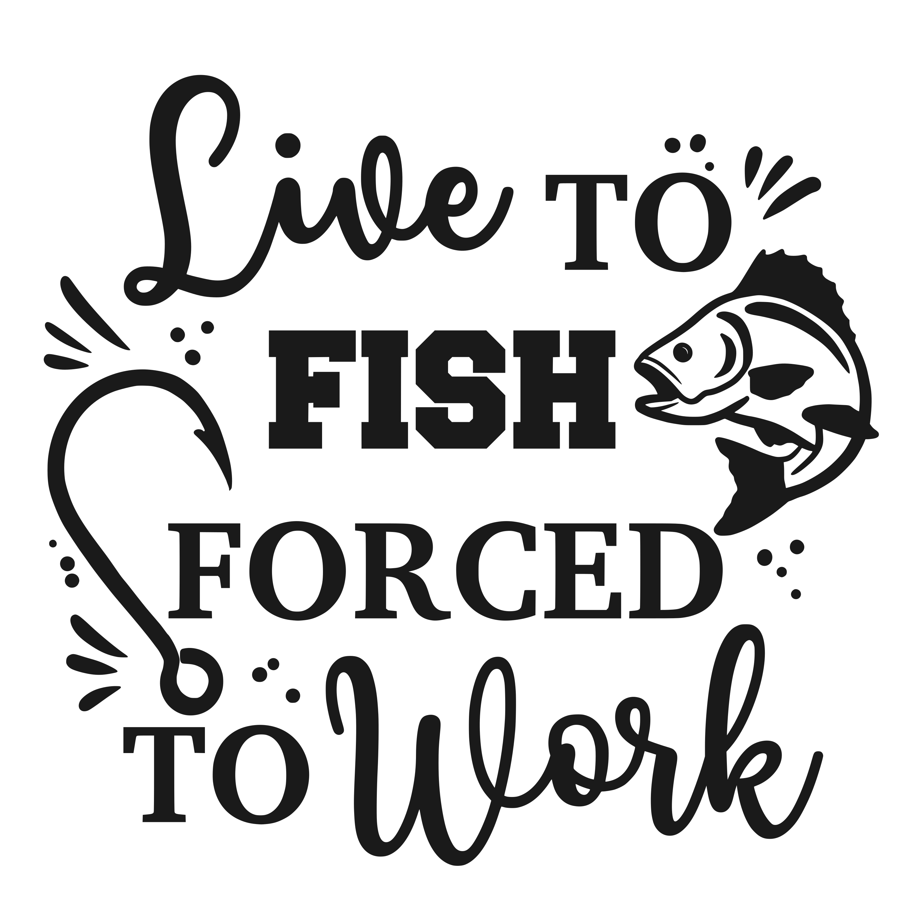 Live To Fish Forced To Work free SVG cut file