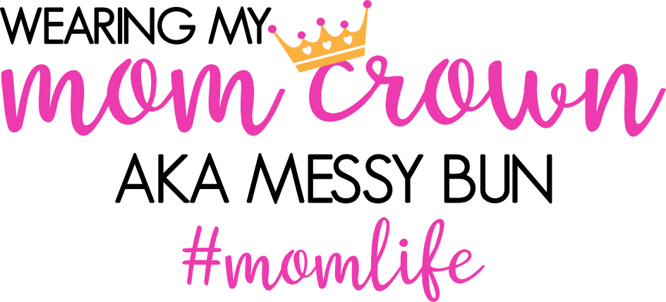Messy Bun Mom Crown free SVG cut file