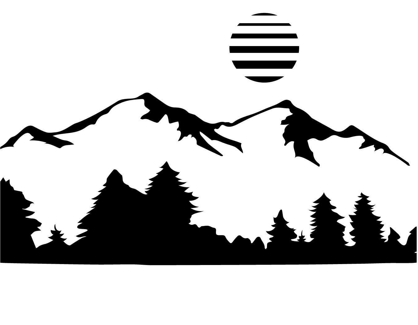 Mountain And Sun free SVG cut file