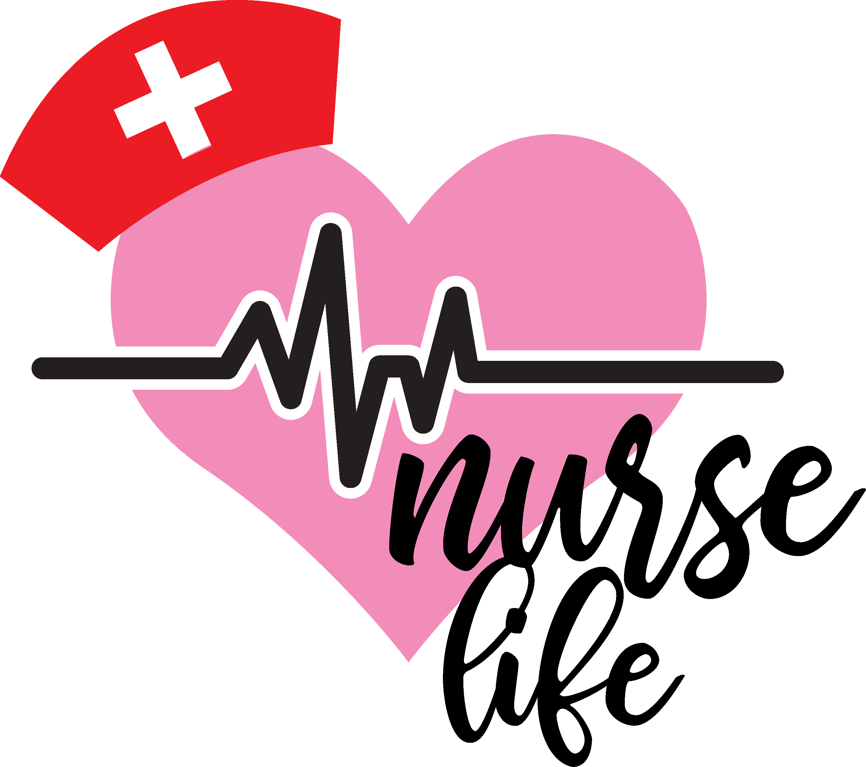 Nurse Life Heart With Hat free SVG cut file