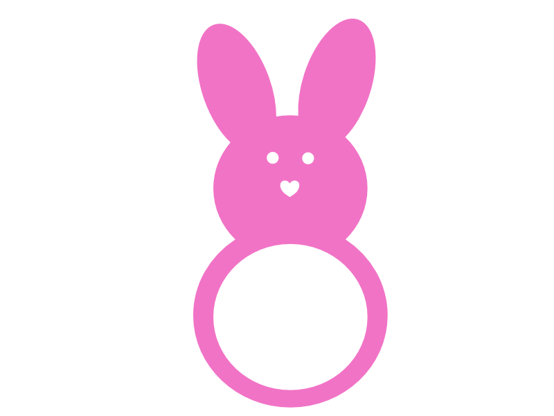 Peep Bunny Monogram free SVG cut file
