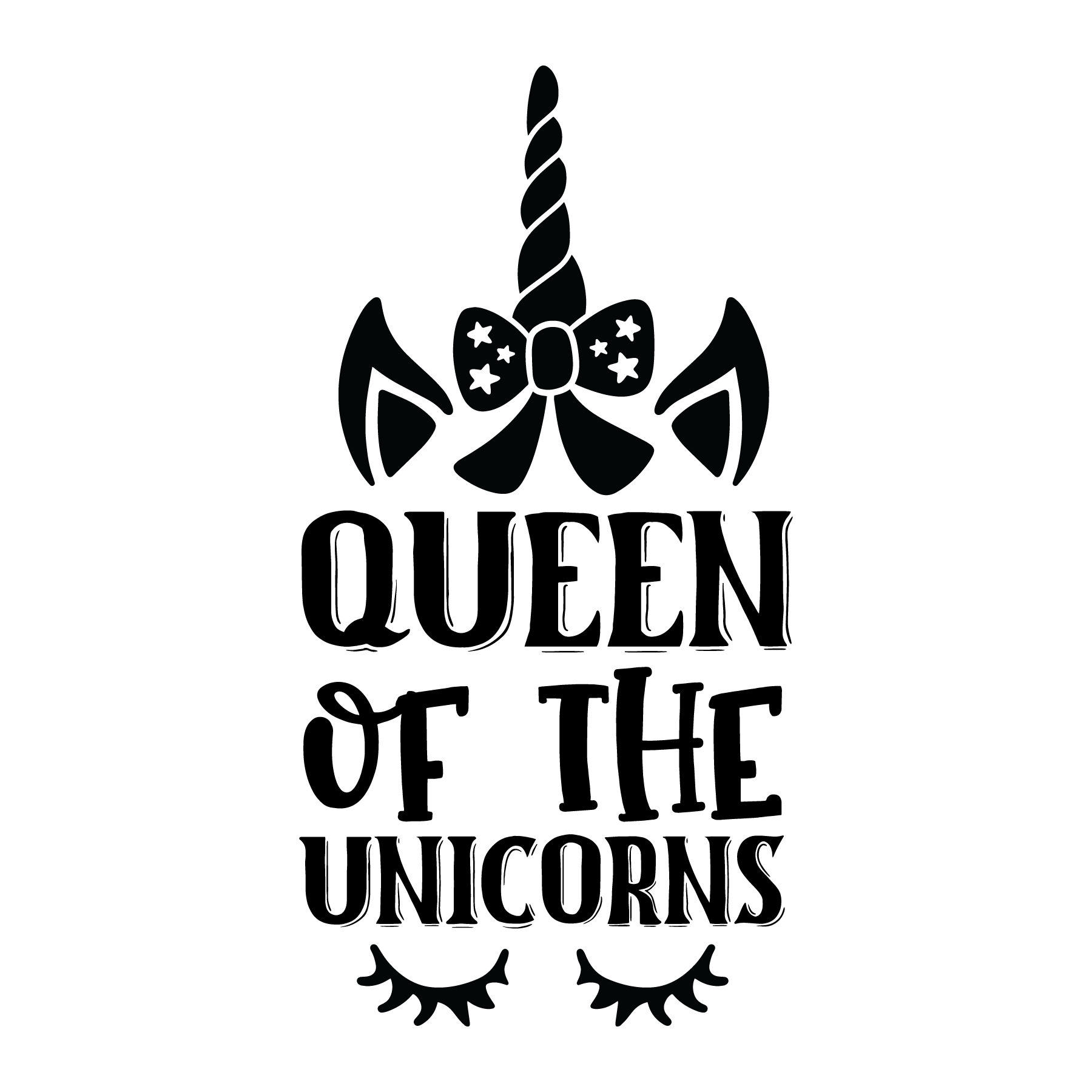 Queen Of The Unicorns free SVG cut file