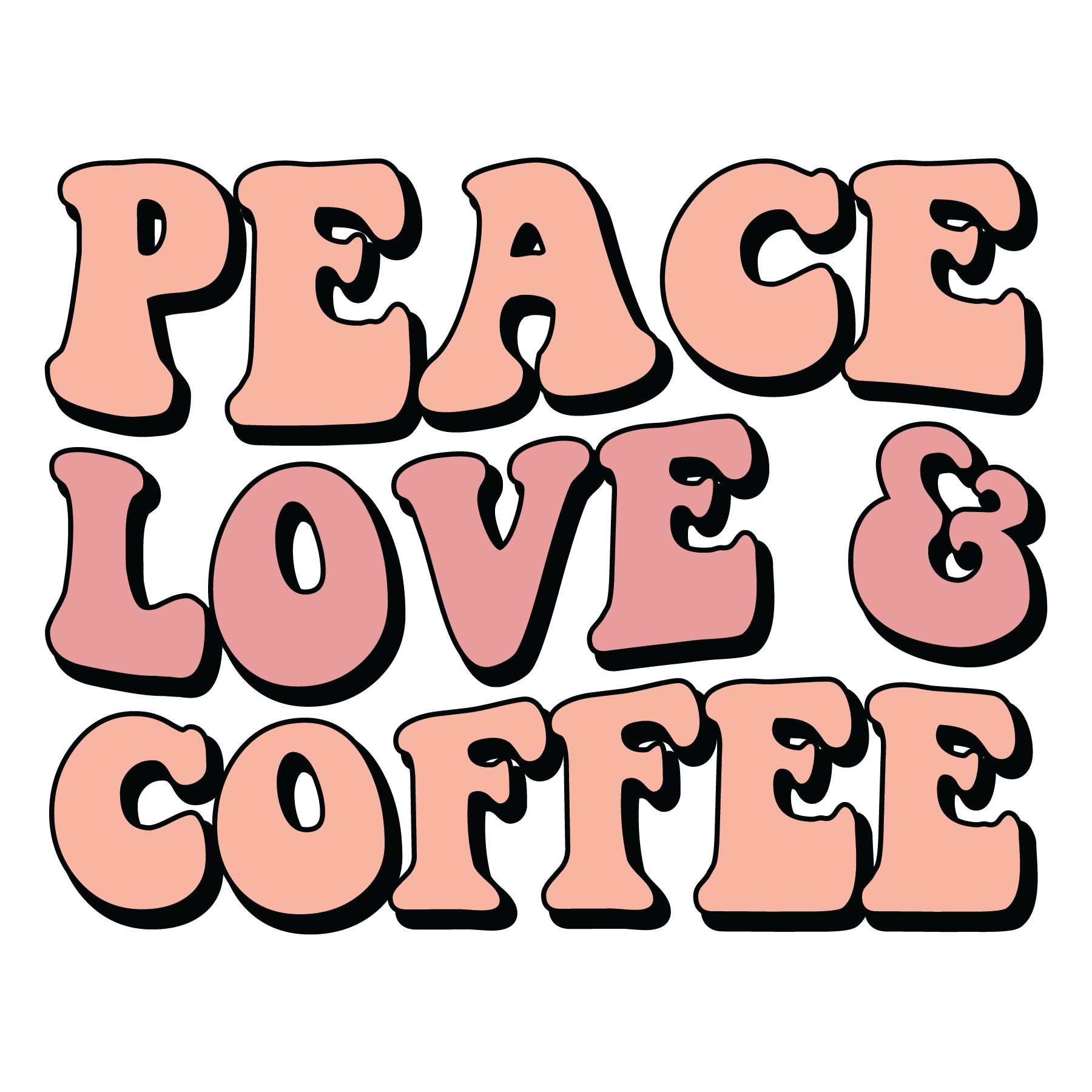 Retro Peace Love & Coffee free SVG cut file