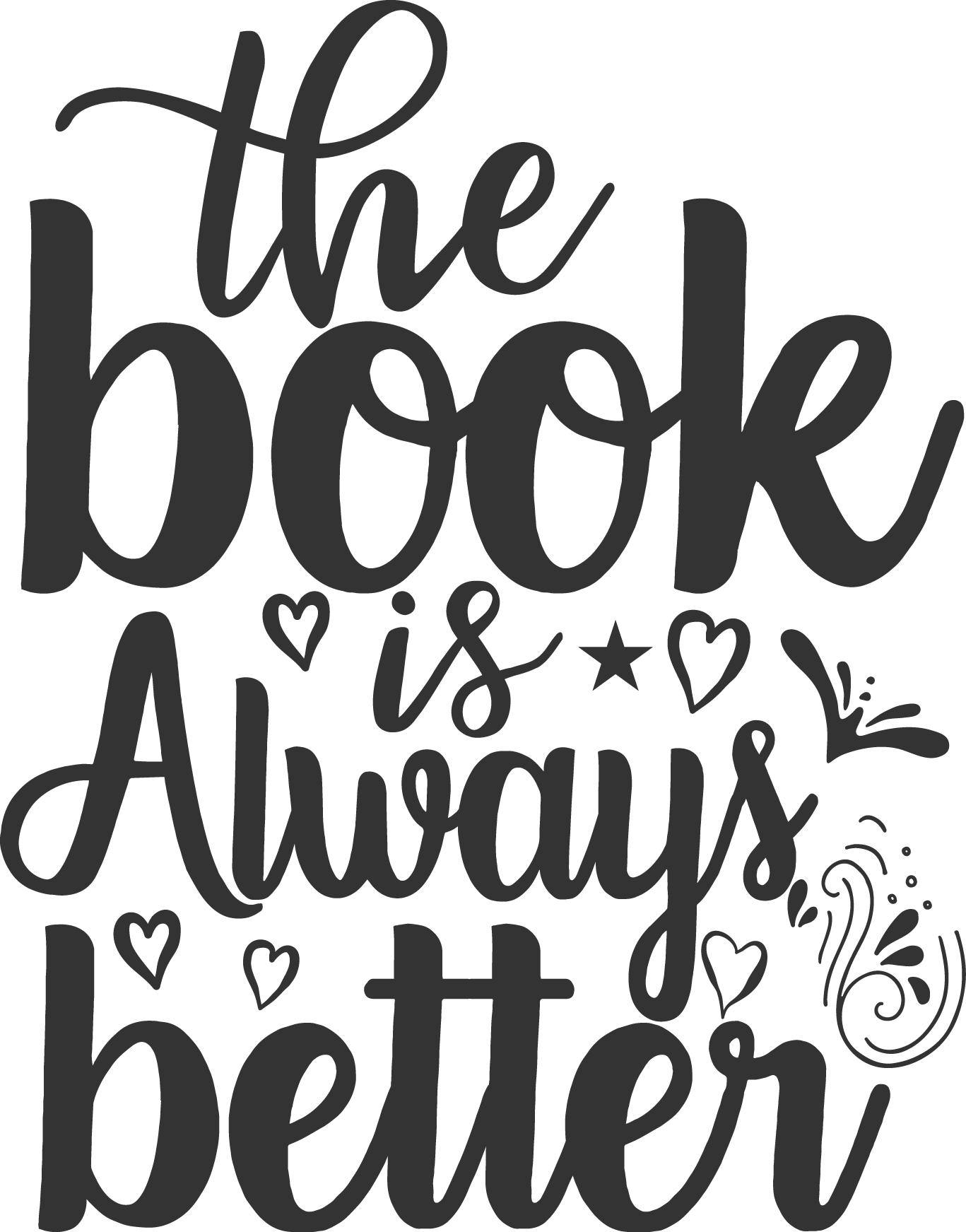 The Book Is Always Better free SVG cut file preview