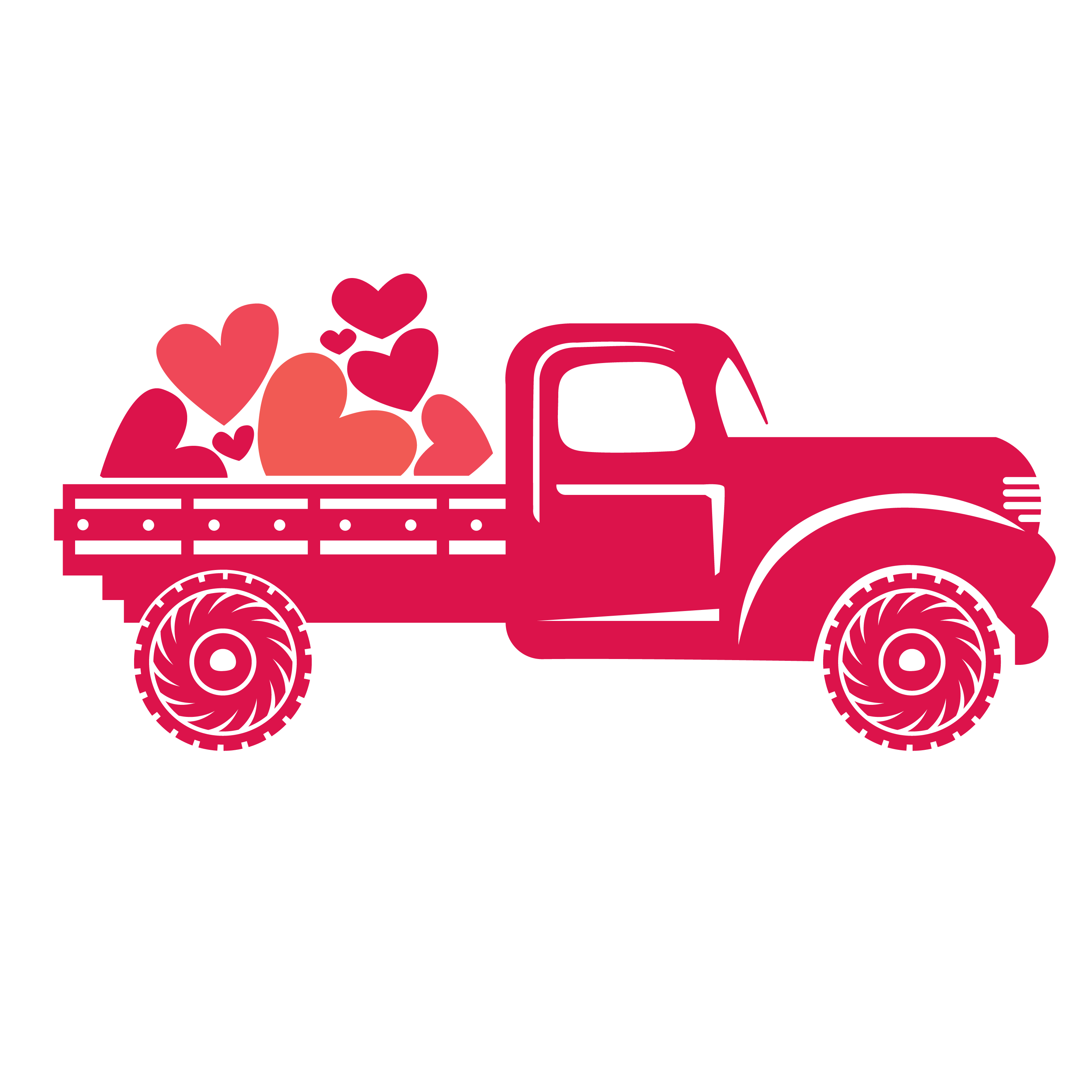 The Red Truck Valentines Edition free SVG cut file