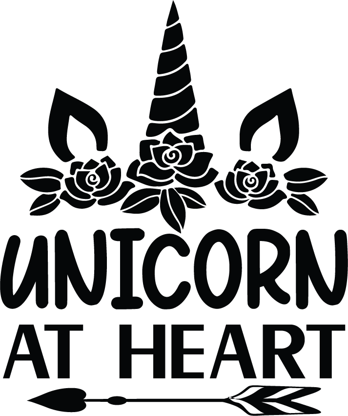 Unicorn At Heart free SVG cut file