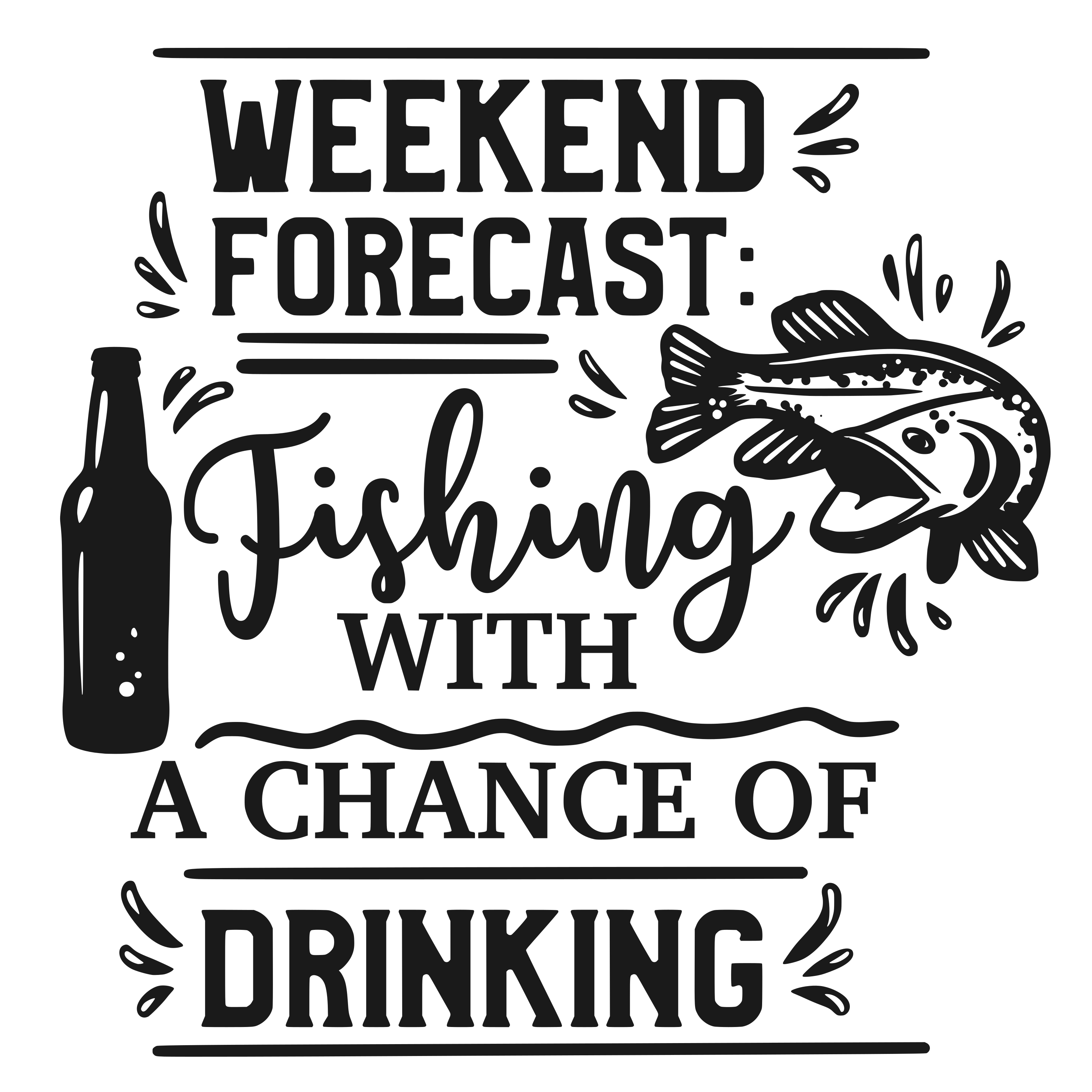 Weekend Forecast Fishing With A Chance Of Drinking free SVG cut file